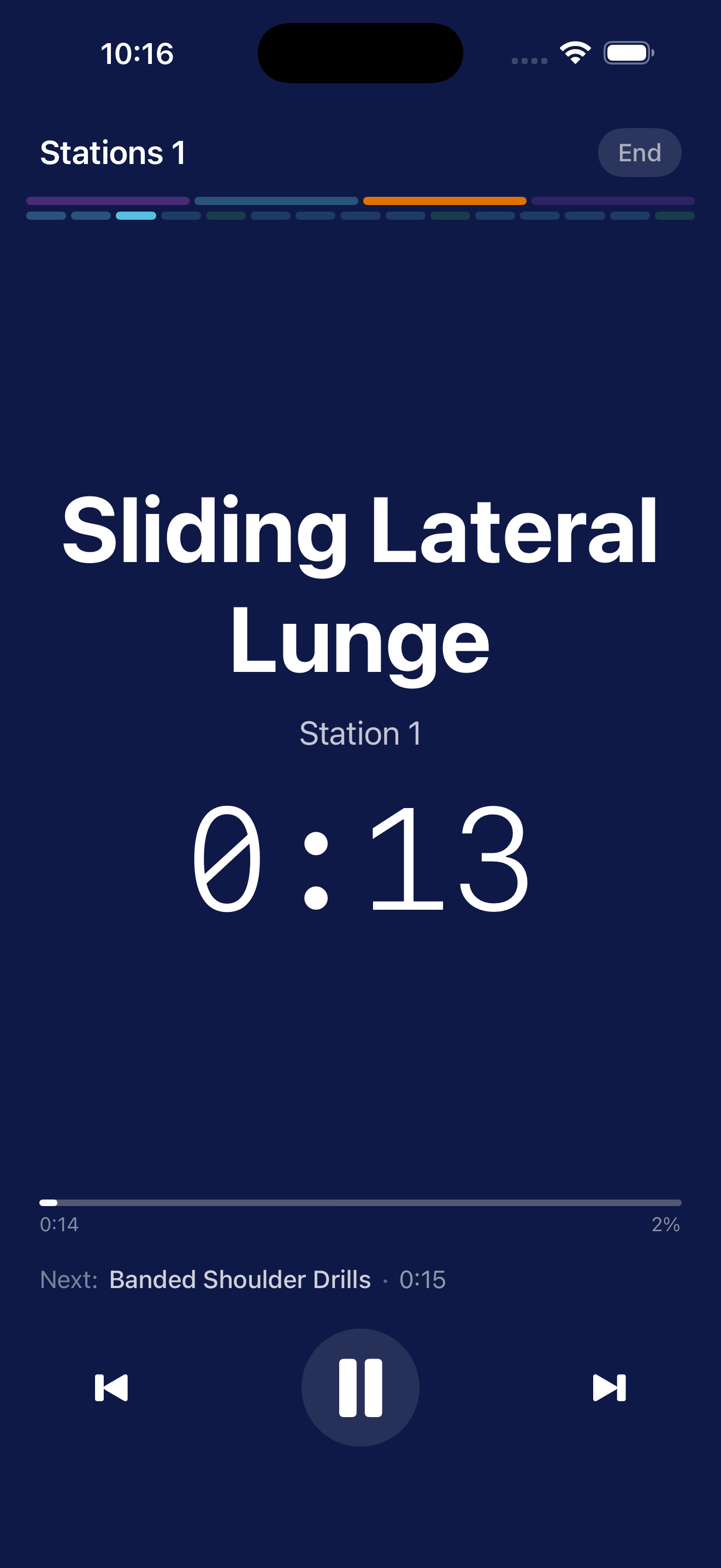 Live session timer running inside the app